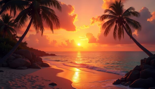  Sunset serenity on a tropical beach