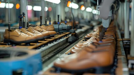 Automated Shoe Production Line in Modern Factory