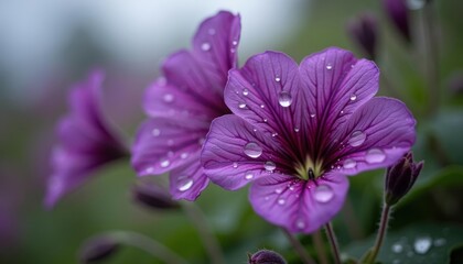 Obraz premium Dewy petals vibrant hues pure beauty