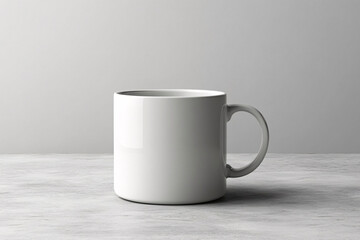 Obraz premium White Ceramic Mug Mockup Isolated on Grey Background