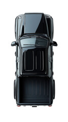 Simple Top-Down Vector Image of a Black Automobile Isolated on a transparent Background