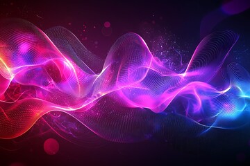 Fototapeta premium Abstract neon wave design for hi-tech wallpaper or landing page.