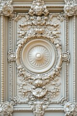 Obraz premium Baroque, Barocco Ornate Marble Ceiling Non-Linear Reformation Design with Intricate Accents Depicting Classic Elegance and Architectural Beauty