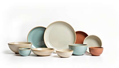 Fototapeta premium Elegant ceramic tableware set perfect for a modern dining experience