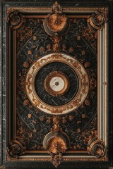 Obraz premium Baroque, Barocco Ornate Marble Ceiling Non-Linear Reformation Design with Intricate Accents Depicting Classic Elegance and Architectural Beauty