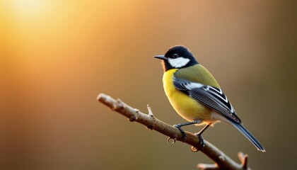 Naklejka premium Bird of beauty perched in the golden hour