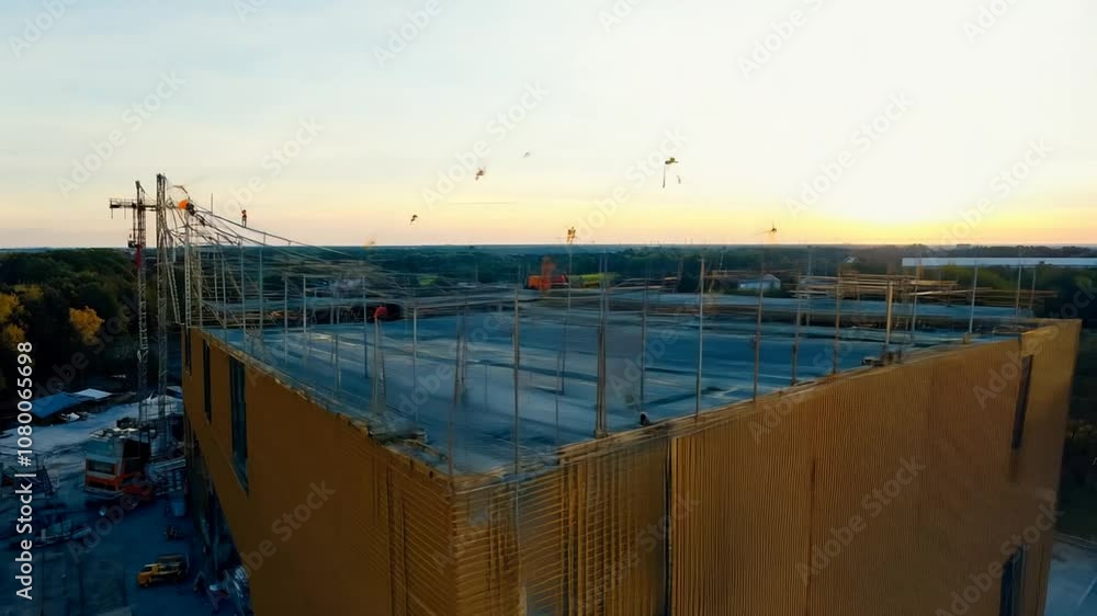 Aufkleber timelapse of construction progress from start to finish at a site generative ai