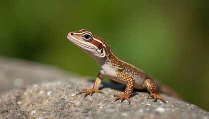 Fototapeta premium Wild beauty A lizards gaze in natures embrace