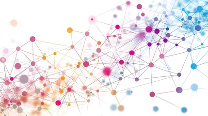 Colorful Abstract Network of Interconnected Nodes