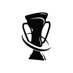 Black trophy logo concept template vector