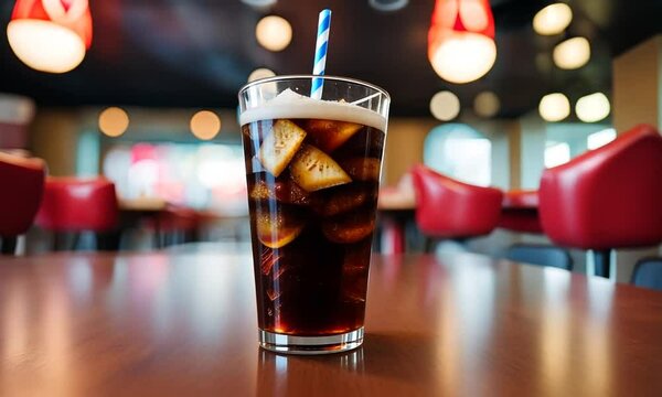 Cola soda in a restaurant.