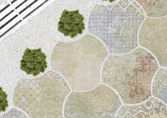 Granite Tiles Surface stock photo, Sandstone Brick Wall Texture. Marble Texture Background. High Resolution. 3D Illustrations. 3D Rendering