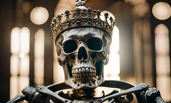 Skeleton king with crown.