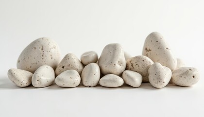  A collection of natural white speckled stones