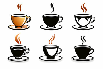 Obraz premium Set of Different Shaped Coffee Cups: Vector Illustration