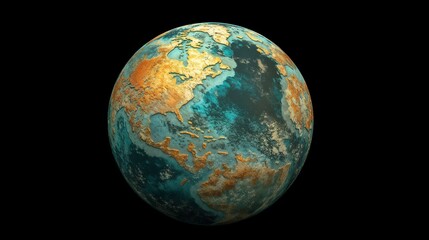 Obraz premium A close up image of a globe on a black background, striking contrast