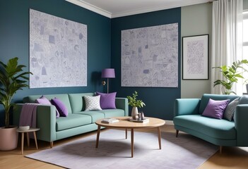 Fototapeta premium modern purple interior