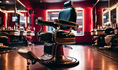 Barber shop with LED lights.