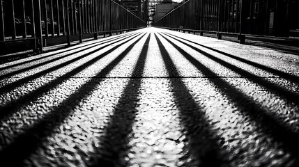 Fototapeta premium Exploring the Intricate Dance of Light and Shadow Through Striking Patterns on a Pathway