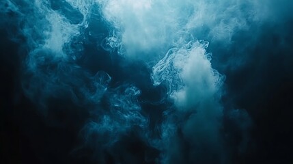 Obraz premium Deep sea blue background with light smoke and a gentle light shine