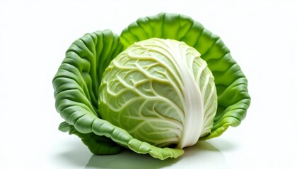 Fototapeta premium Fresh and vibrant a head of cabbage in its natural glory