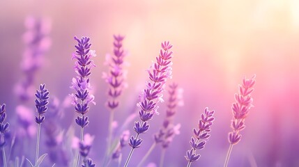 Obraz premium Cool lavender and pink gradient for calming background art