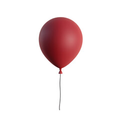 red helium balloon. Birthday balloon flying for party and celebrations. Isolated on white background. Generative AI