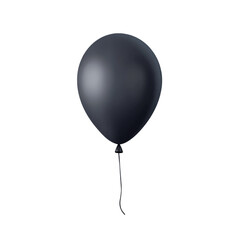 black helium balloon. Birthday balloon flying for party and celebrations. Isolated on white background. Generative AI