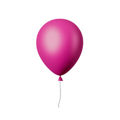 pink helium balloon. Birthday balloon flying for party and celebrations. Isolated on white background. Generative AI