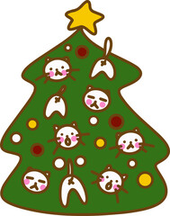 cat christmas tree