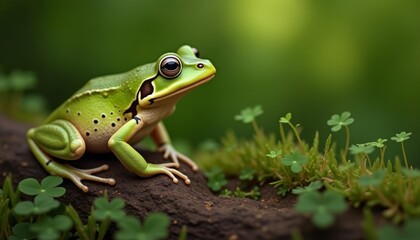 Fototapeta premium Natures gem A frogs serene gaze in the wild