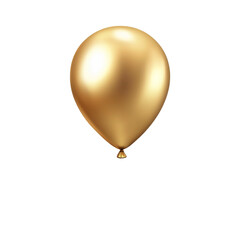 gold helium balloon. Birthday balloon flying for party and celebrations. Isolated on white background. Generative AI