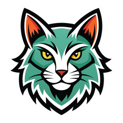 Cat Head Logo Vector Illustration Isolated On White Background Perfect for Branding and Graphic Design