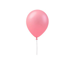 pink helium balloon. Birthday balloon flying for party and celebrations. Isolated on white background. Generative AI