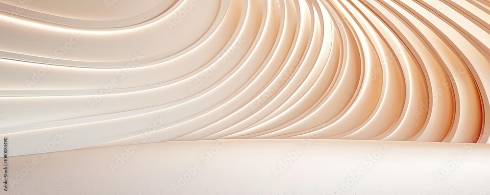 Poster Abstract curved lines in soft shades create a soothing visual experience.