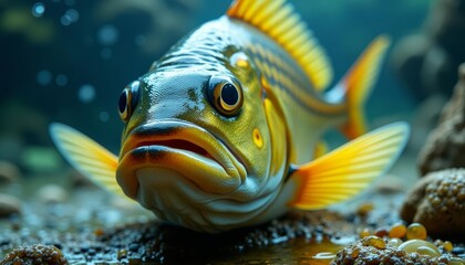 Obraz premium Golden fish in underwater wonderland
