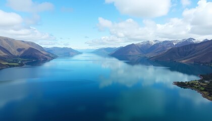  Enchanting mountain lake under a clear sky