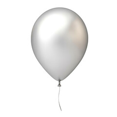 silver helium balloon. Birthday balloon flying for party and celebrations. Isolated on white background. Generative AI