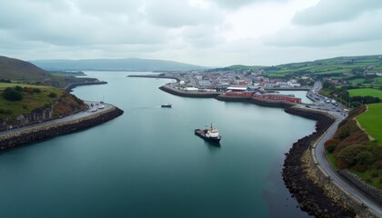 Fototapeta premium Tranquil harbor under a cloudy sky