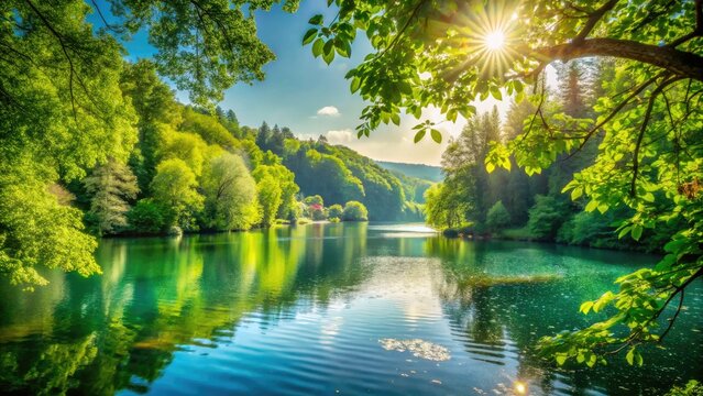 Experience serene tranquility at Blankensee Naturidyll, where nature reigns supreme. Immerse in peaceful surroundings enhanced by a soft bokeh effect for ultimate relaxation.