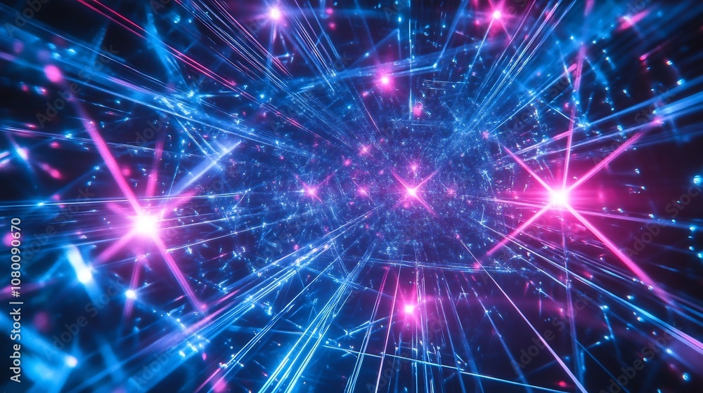 Poster captivating futuristic laser grid intricate glow of luminous beams and vectors intersecting in