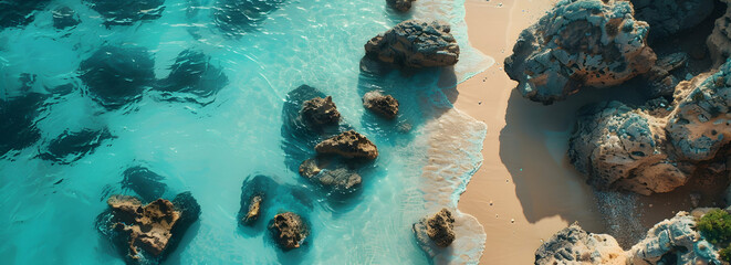 An aerial view of an ocean cliffside, a top-down perspective