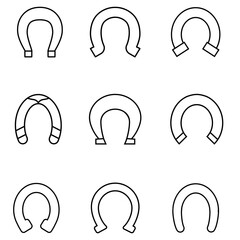 Horseshoe icon vector set. Luck illustration sign collection. Fortune symbol. 