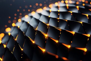 Obraz premium 3D glowing spherical pattern on dark background