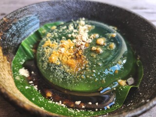 Raindrop water mochi cake Japanese food