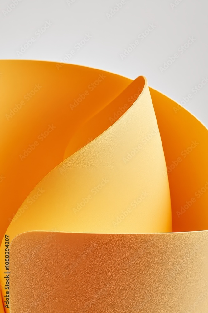 Poster abstract yellow forms with soft curves on clean background. minimalistic modern design concept.