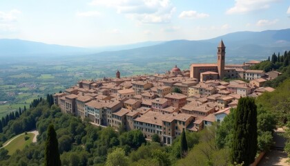 Obraz premium Enchanting European village a picturesque retreat