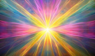 Obraz premium generation AI,Light_rays_radiate_from_a_central_point_creating background