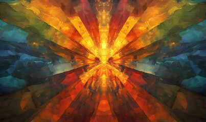 generation AI,Light_rays_radiate_from_a_central_point_creating background