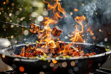 Grilled Paneer on Fire